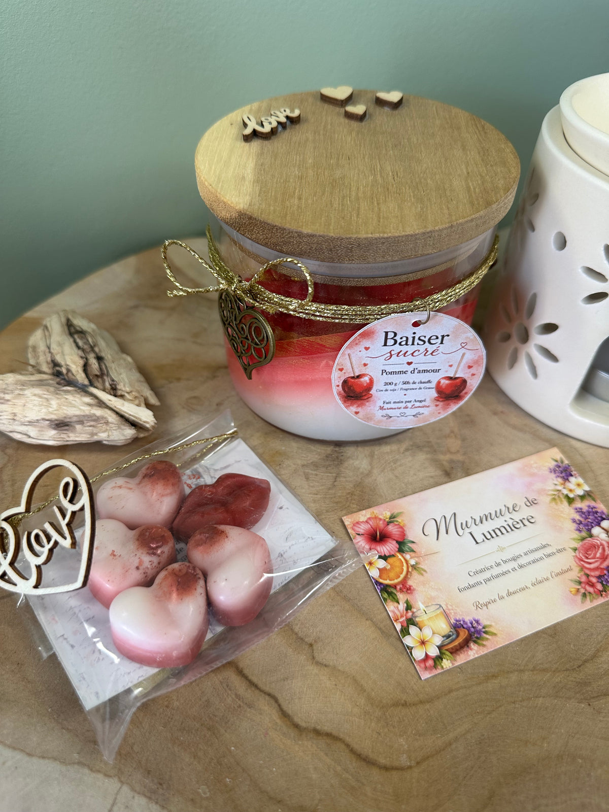 Coffret Atelier - Baiser Sucré bougie et fondants parfumés Pomme d’amour