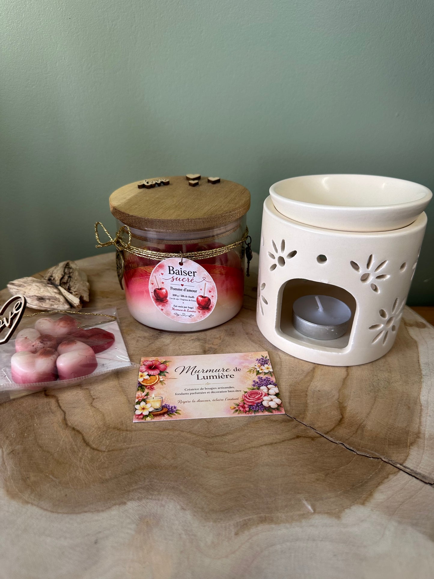 Coffret Atelier - Baiser Sucré bougie et fondants parfumés Pomme d’amour