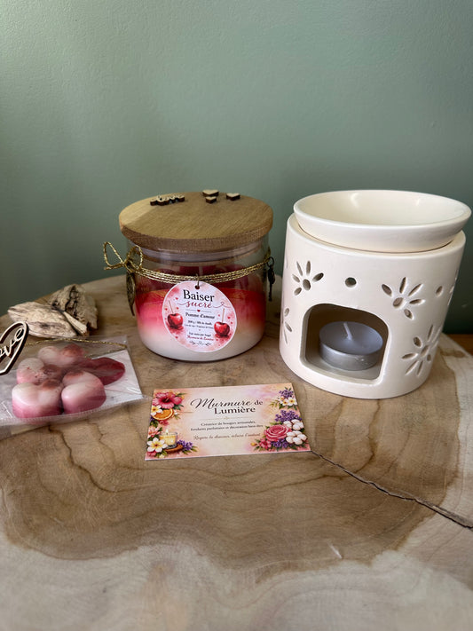 Coffret Atelier - Baiser Sucré bougie et fondants parfumés Pomme d’amour