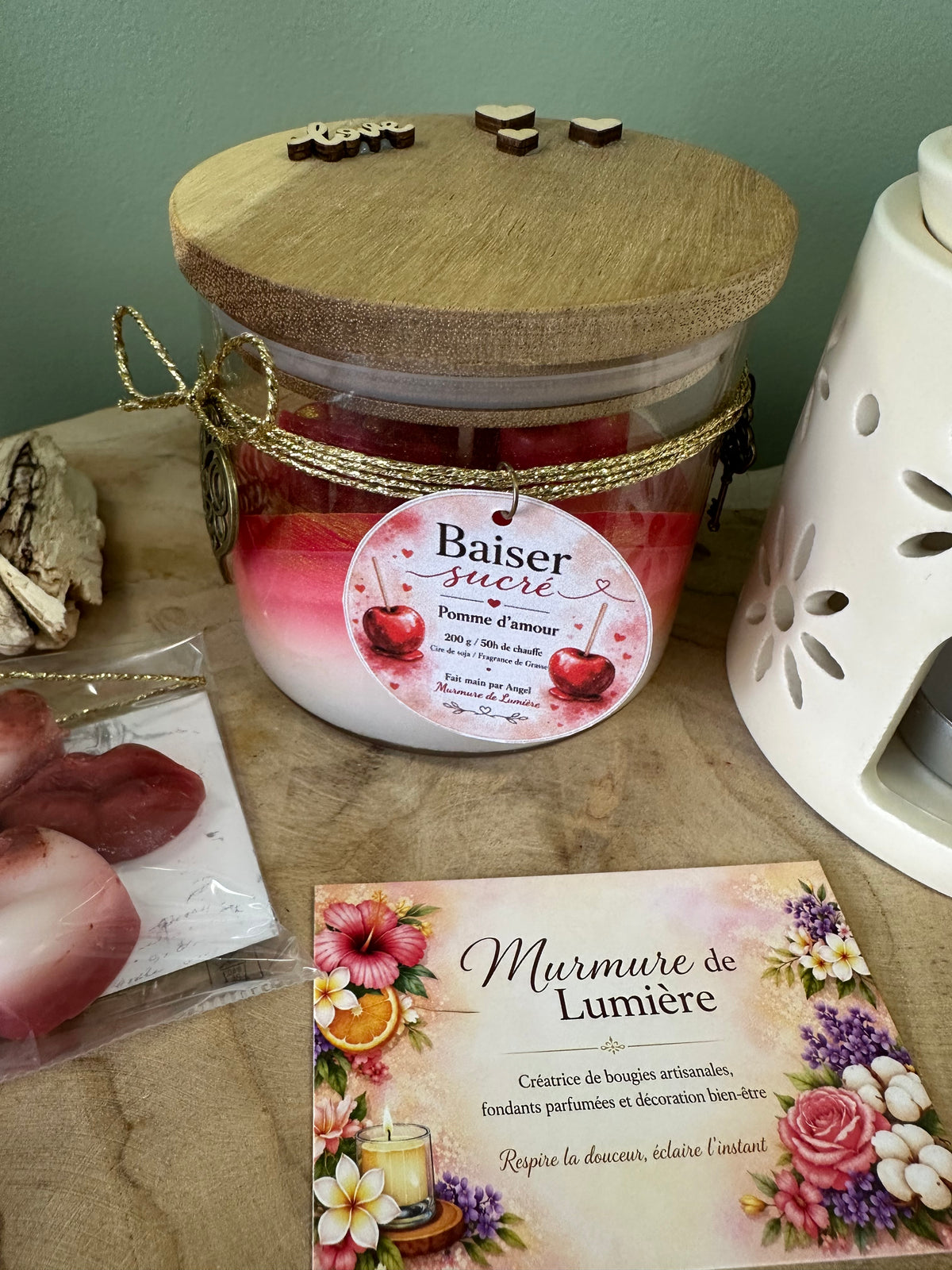 Coffret Atelier - Baiser Sucré bougie et fondants parfumés Pomme d’amour