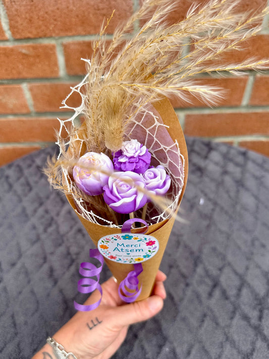 Bouquet de fleurs de fondants parfumés - Violette