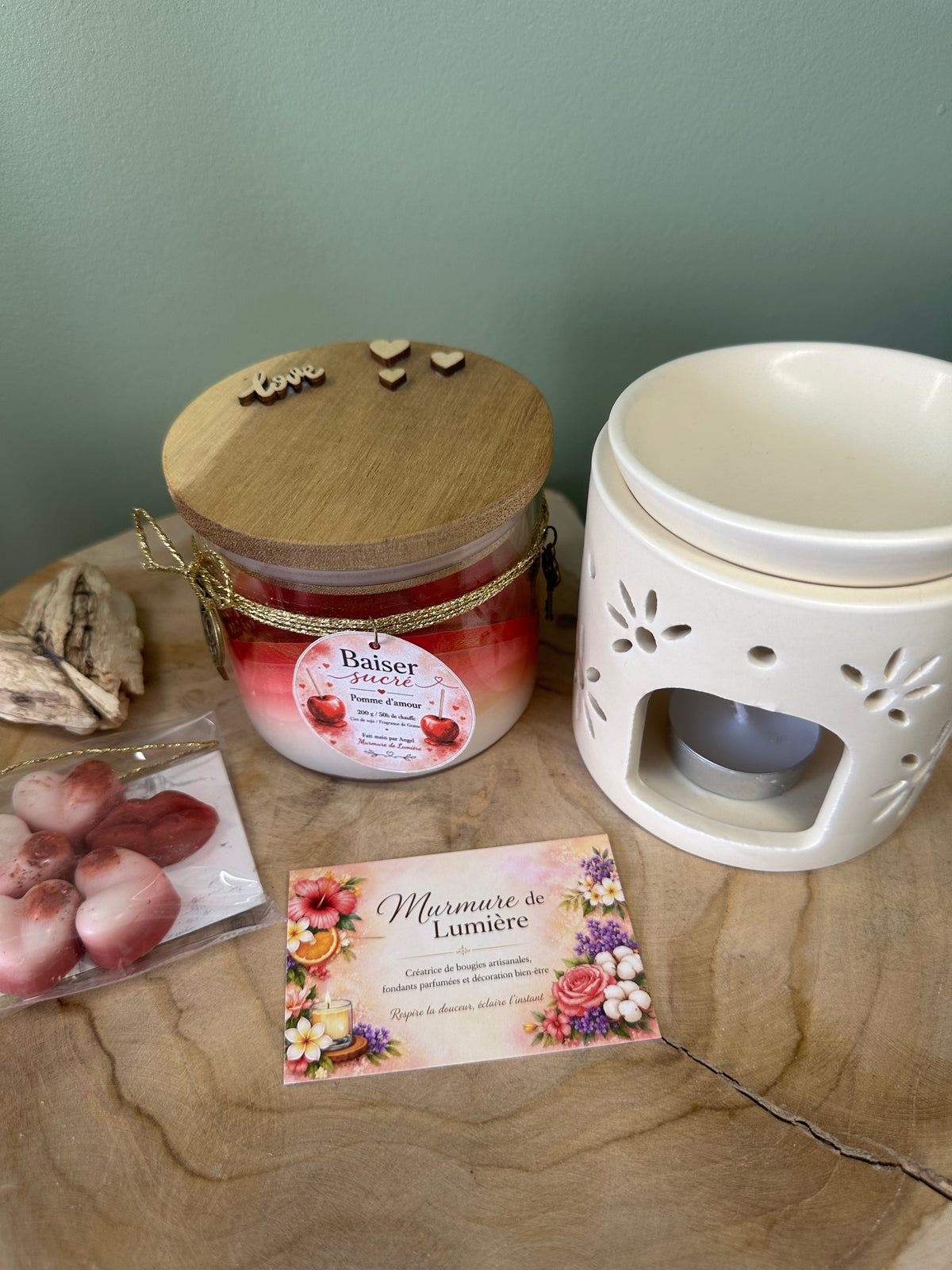 Coffret Atelier - Baiser Sucré bougie et fondants parfumés Pomme d’amour