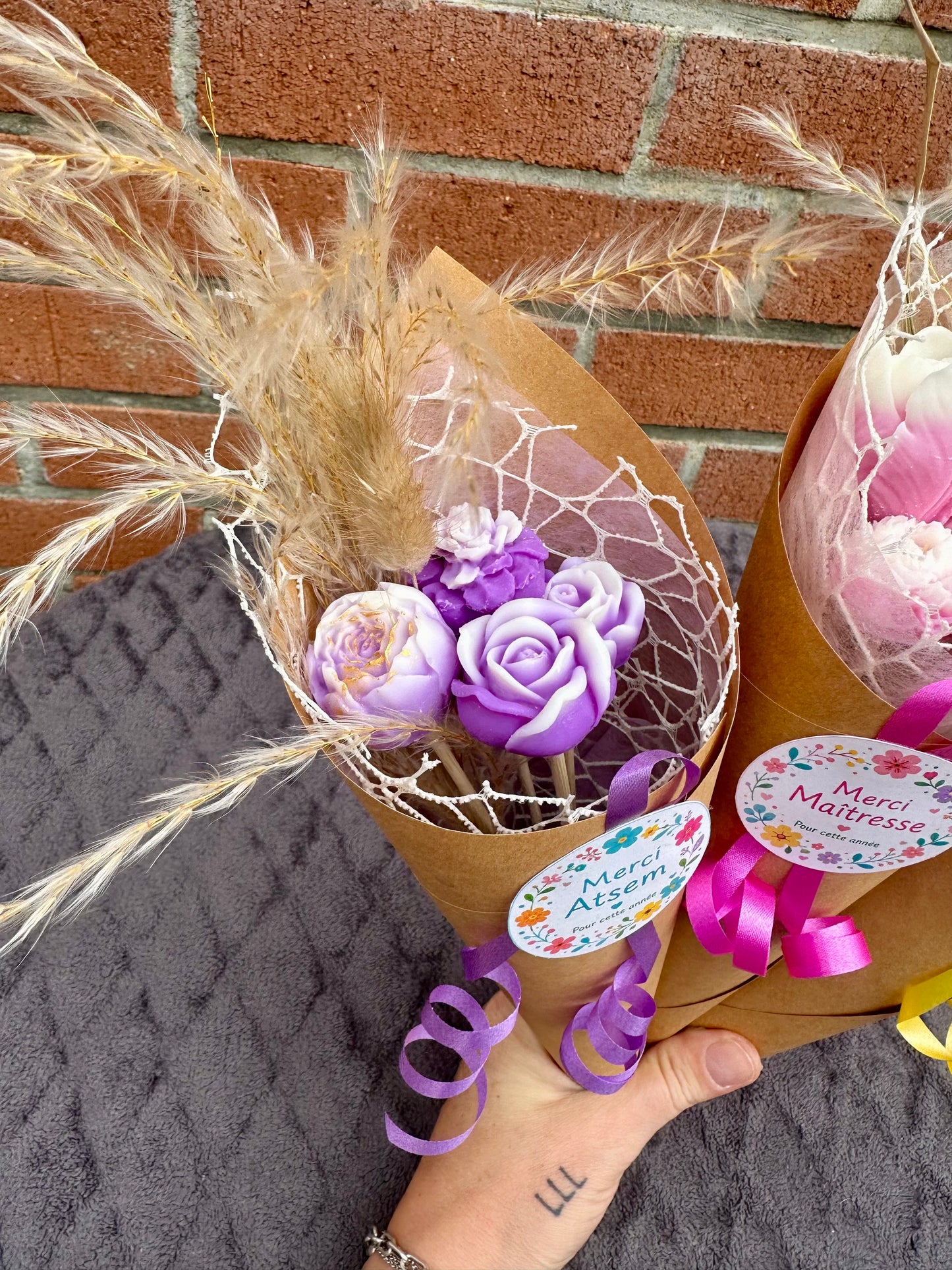 Bouquet de fleurs de fondants parfumés - Violette