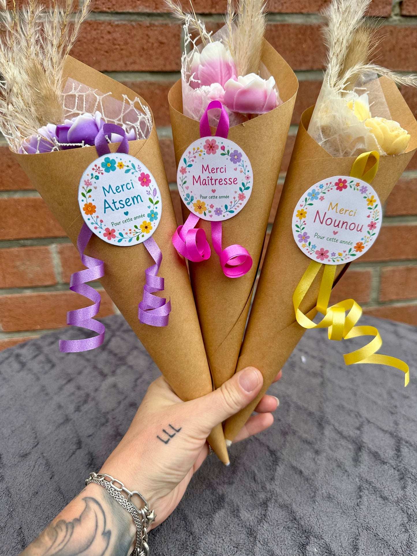 Bouquet de fleurs de fondants parfumés - Violette