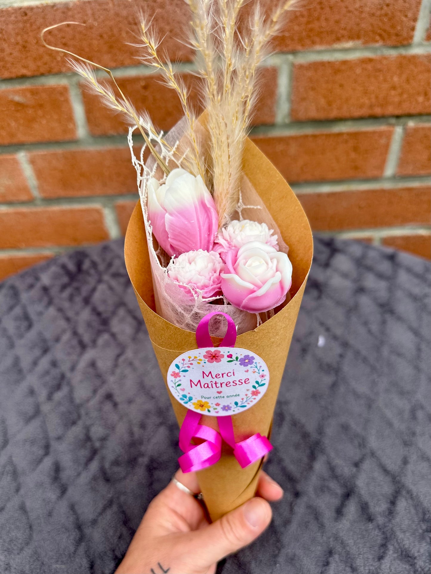 Bouquet de fleurs de fondants parfumés - Rose ancienne